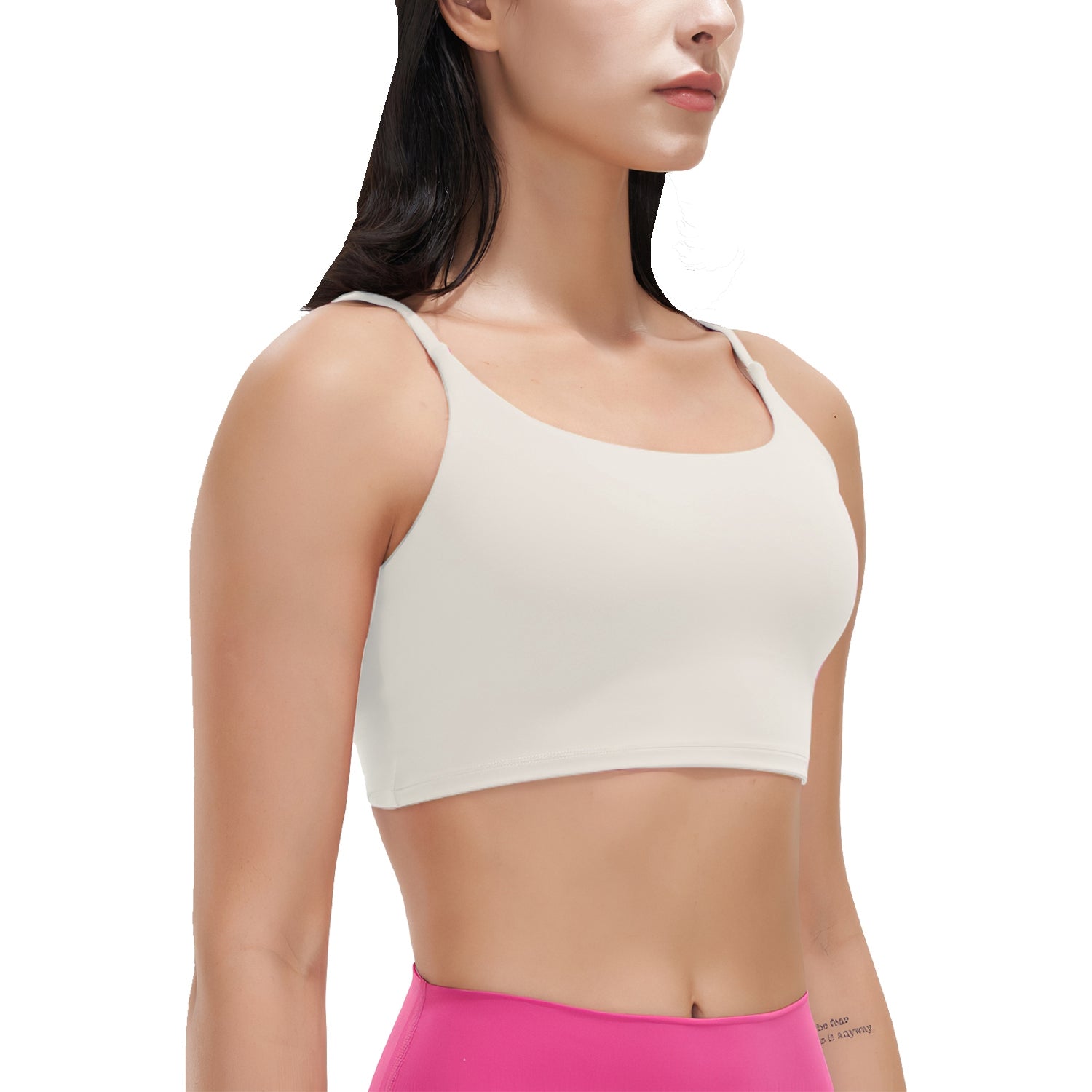 Women Strap Sport Bras Padded Strappy Crop Square Neck Low Impact Bras Sexy