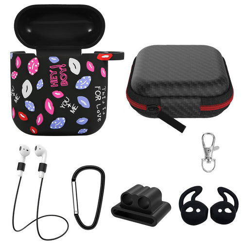 Silicone Case for Apple AirPod 1 2 AirPods Protective Cover Skin w/Strap Ear