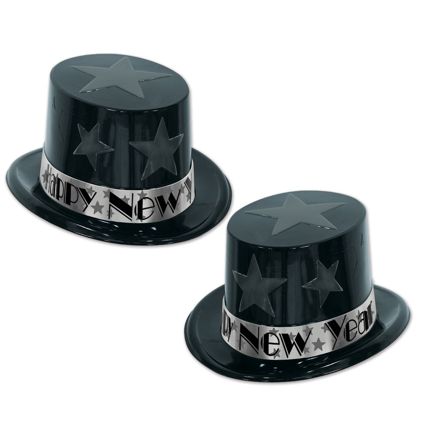 Beistle Silver New Year Star Top Hat Party Pack of 25 - New Years | Party
