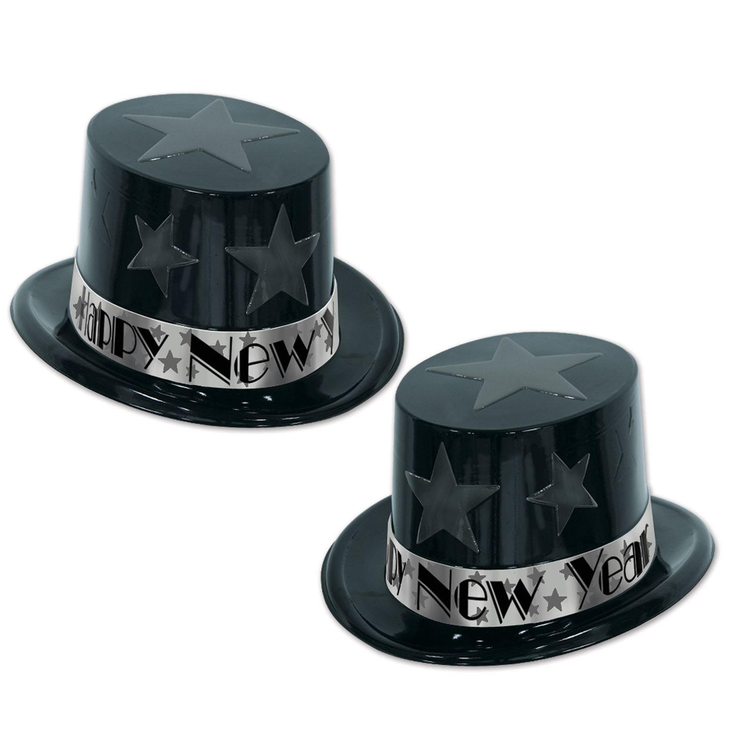 Beistle Silver New Year Star Top Hat Party Pack of 25 - New Years | Party