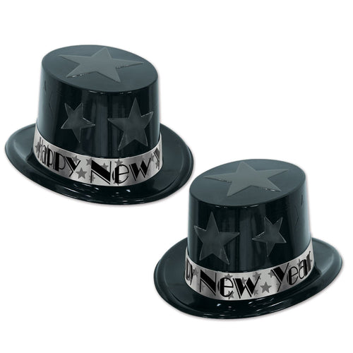 Beistle Silver New Year Star Top Hat Party Pack of 25 - New Years | Party
