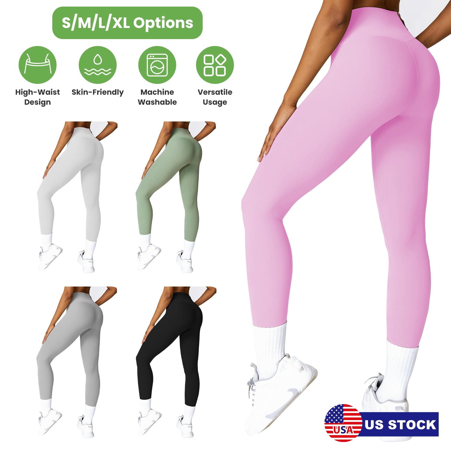 Women s High Waist Workout Leggings Tummy Control Compression Yoga Tight Pants