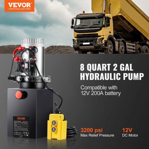 Hydraulic Pump 8 Quart Hydraulic Power Unit Double Acting Dump Trailer Pump