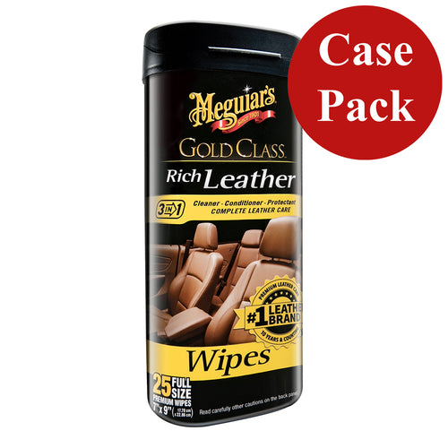 Meguiars Gold Class Rich Leather Cleaner Conditioner Wipes *Case of 6* [G10900CASE]