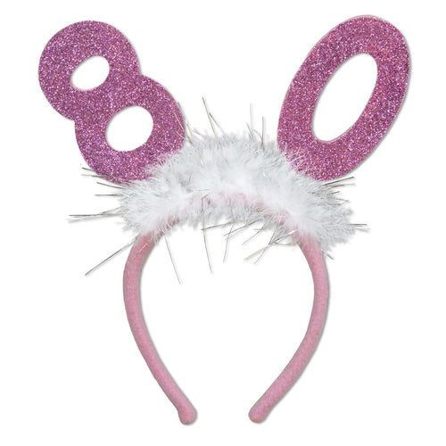 Beistle Number 80 Glittered Boppers with Marabou - Birthday-Age Specific