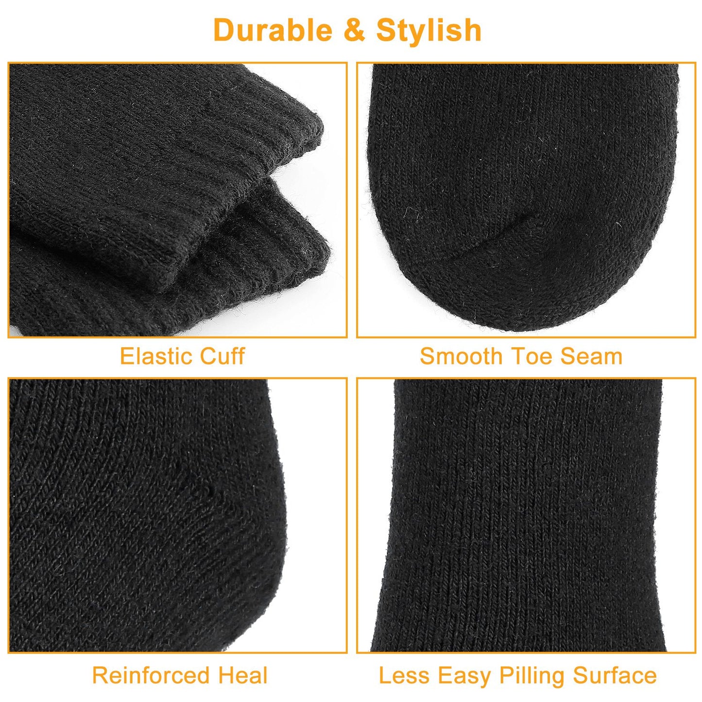 3 Pairs Men Warm Wool Socks Soft Cozy Winter Thermal Socks For Men Thick
