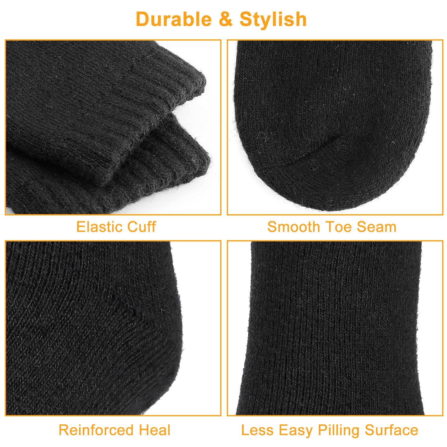 3 Pairs Men Warm Wool Socks Soft Cozy Winter Thermal Socks For Men Thick