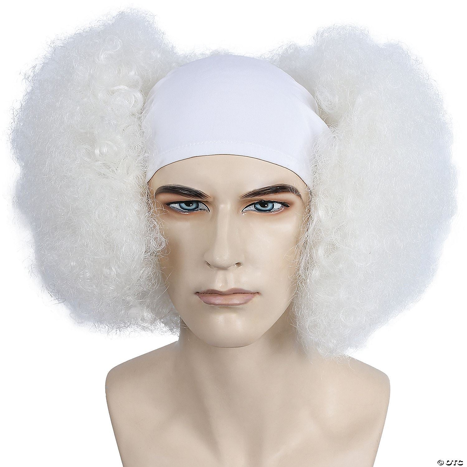 Adults Bald Curly Clown Wig | White
