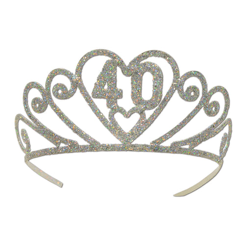 Beistle Glittered 40 Tiara - Birthday-Age Specific | Party Supply | Decoration