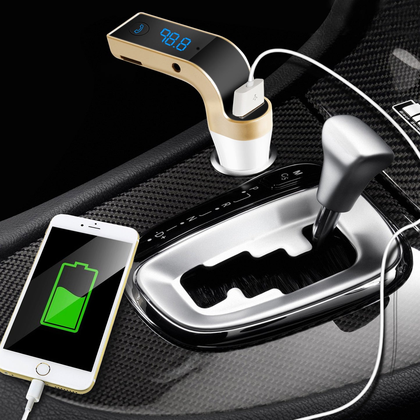 Car Wireless FM Transmitter USB Charger Hands-free Call MP3 Player TF Card
