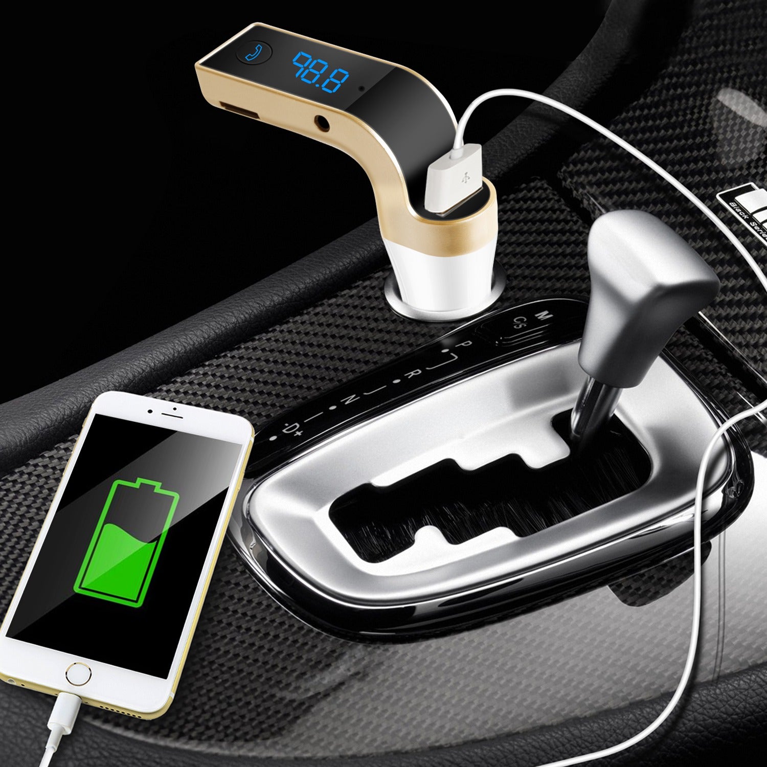 Car Wireless FM Transmitter USB Charger Hands-free Call MP3 Player TF Card