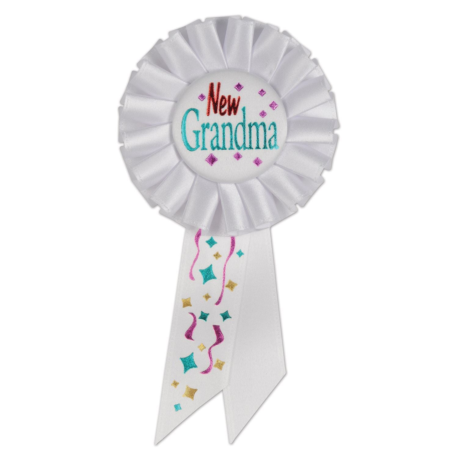 Beistle New Grandma Rosette Ribbon - Party Supply Decoration for Baby Shower