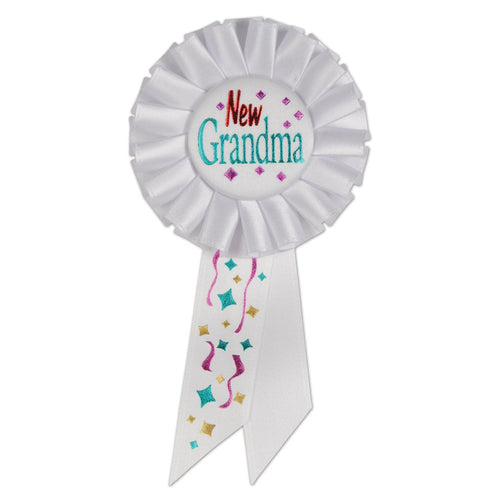 Beistle New Grandma Rosette Ribbon - Party Supply Decoration for Baby Shower
