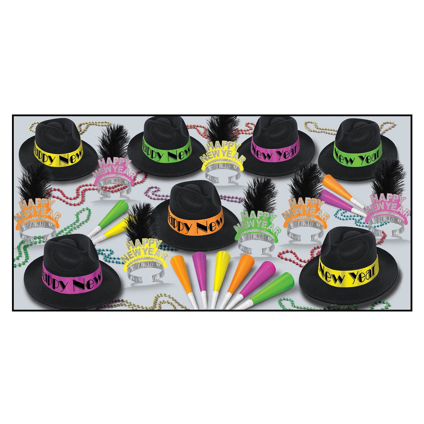 Beistle Neon Swing New Year Assortment (for 50 people) - New Years | Party
