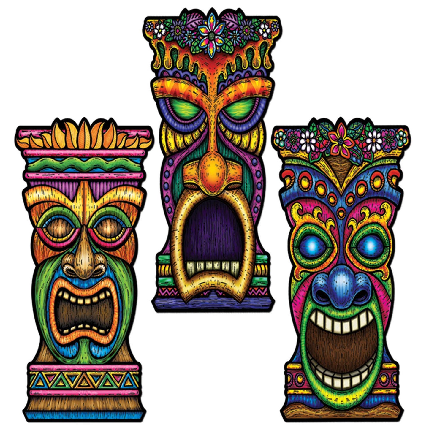Beistle Tiki Cutouts - Luau | Party Supply | Decoration