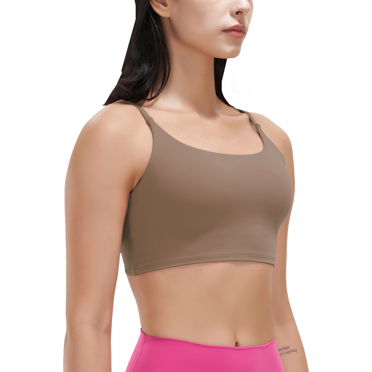 Women Strap Sport Bras Padded Strappy Crop Square Neck Low Impact Bras Sexy
