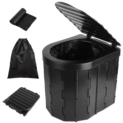 Foldable Emergency Toilet Portable Porta Potty for Car Travel Camping Boating