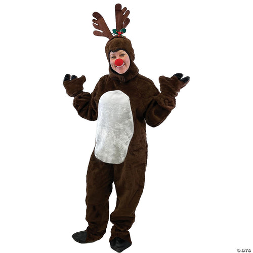 Unisex | Adults Reindeer Costume with Hood - Medium