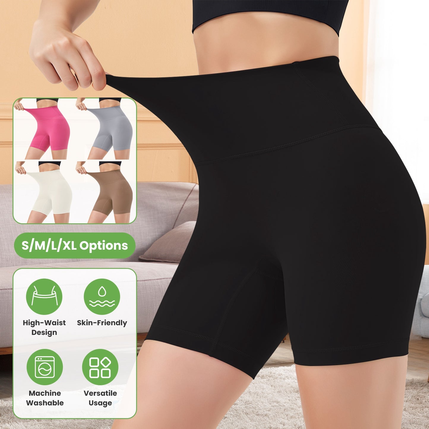 Women s High Waist Biker Shorts Tummy Control Pants Athletic Leggings Spandex