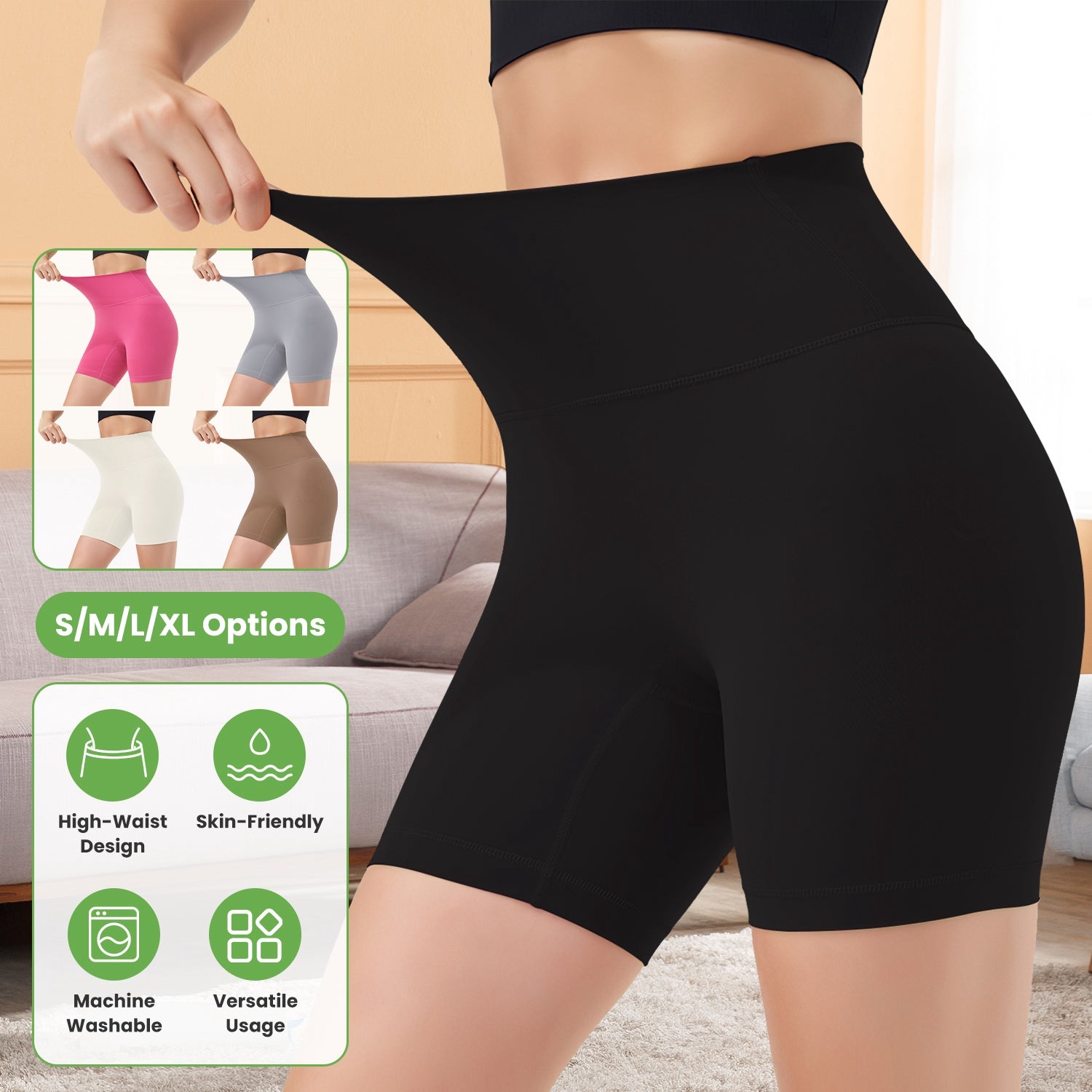 Women s High Waist Biker Shorts Tummy Control Pants Athletic Leggings Spandex