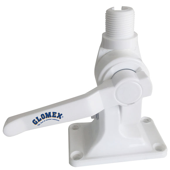 Glomex 4-Way Nylon Heavy-Duty Ratchet Mount w/Cable Slot  Built-In Coax Cable Feed-Thru 1