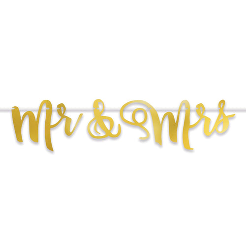 Beistle Foil Mr & Mrs Streamer - Wedding | Party Supply | Decoration