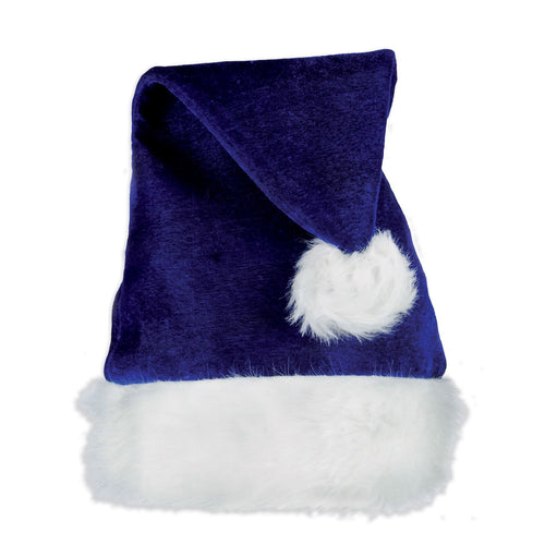 Beistle Blue Velvet Santa Hat with Plush Trim (1/Card) Party Supply Decoration