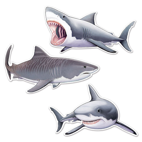 Beistle Shark Cutouts | Party Supply | Decoration