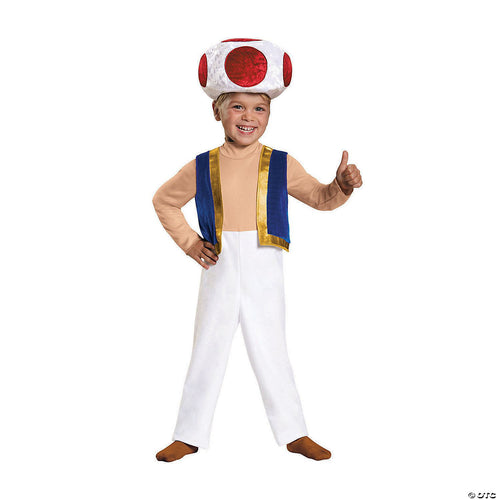Boys | Toddler Deluxe Super Mario Bros. Toad Costume - 3T-4T