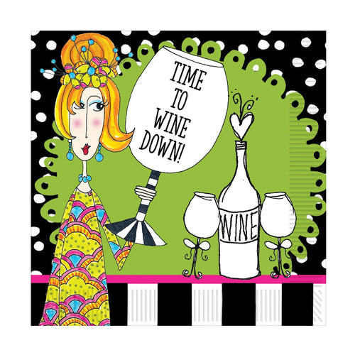 Beistle Dolly Mama's Wine Celebration Lunch Napkin | Party Supply | Decoration