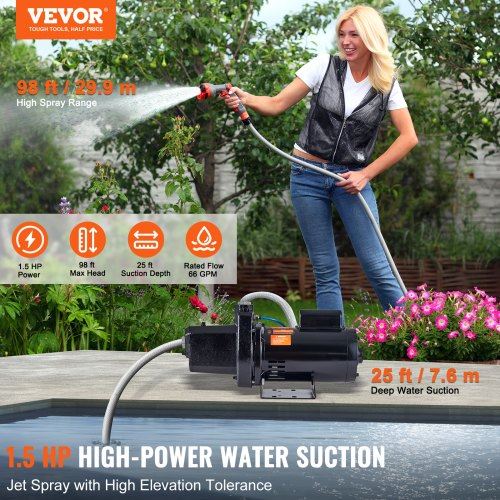 1.5 HP Cast Iron Sprinkler/Irrigation Pump 115/230 Volt 66 GPM 3450 RPM