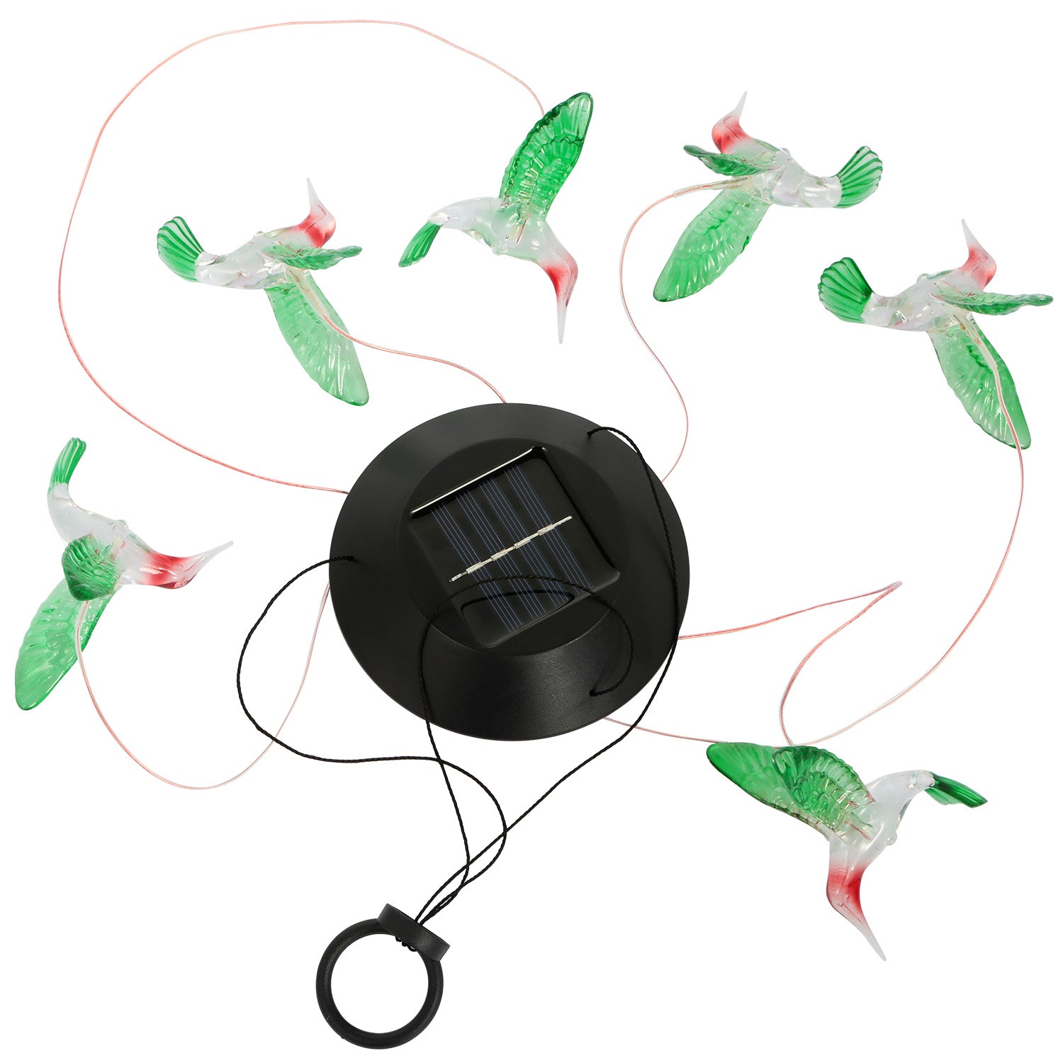 LED Solar Hummingbird Wind Chime Solar String Lights 6 LEDs Color-Changing IP65