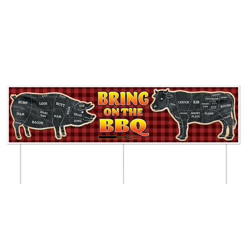 Beistle All Weather Jumbo Bring On The BBQ Yard Sign - Spring/Summer | Party