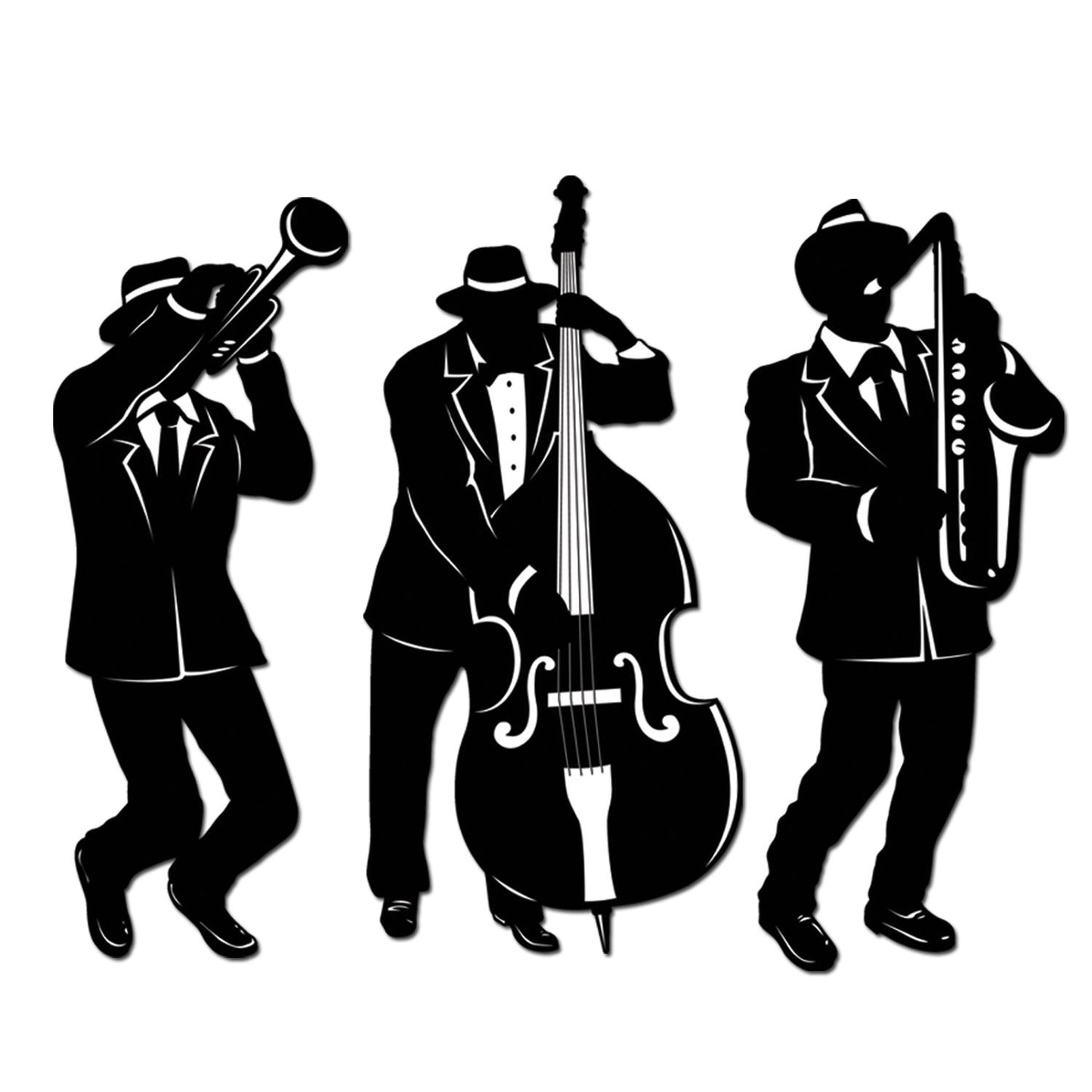 Beistle Jazz Trio Silhouettes - Mardi Gras | Party Supply | Decoration