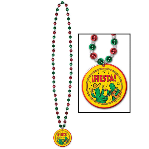 Beistle Beads w/Fiesta! Medallion - Fiesta/Cinco de Mayo | Party Supply