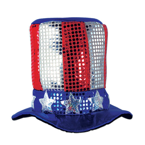Beistle Glitz N Gleam Uncle Sam Top Hat - Patriotic | Party Supply