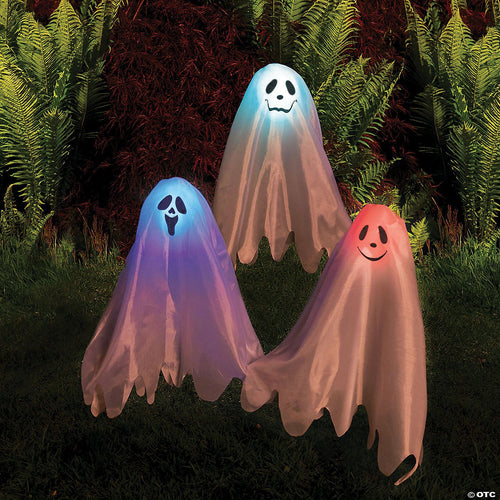 Color-Changing Ghosts on Posts Halloween Yard Decoration - 3 Pc. | Halloween