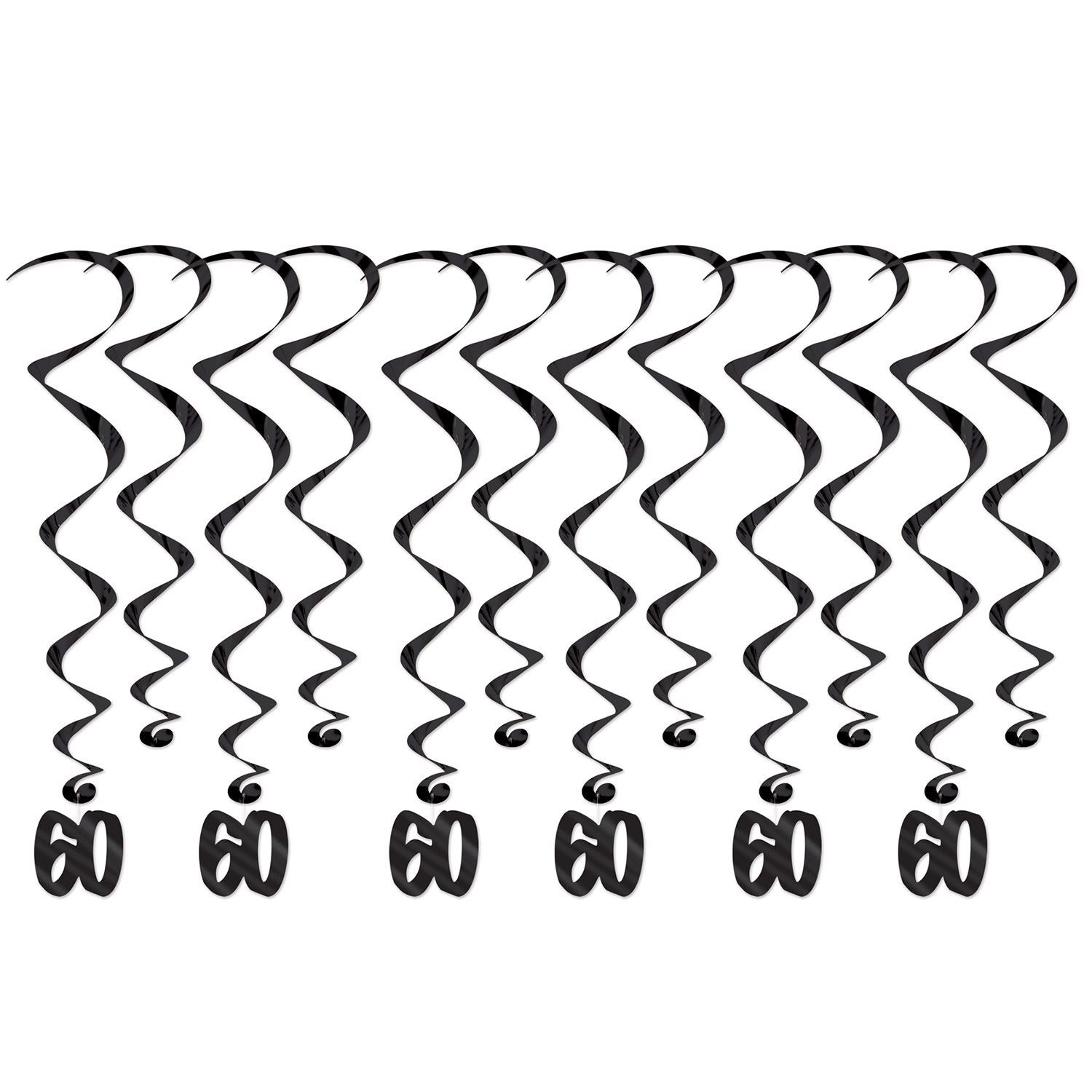 Beistle 60 Whirls - Black - Over-The-Hill | Party Supply | Decoration