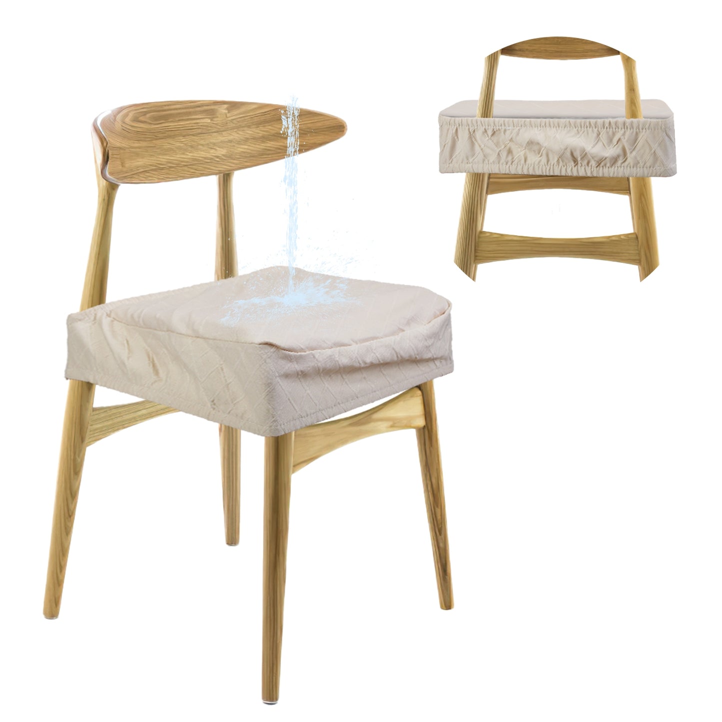 4Pack Waterproof Dining Chair Slipcovers Stretch Chair Seat Slipcovers