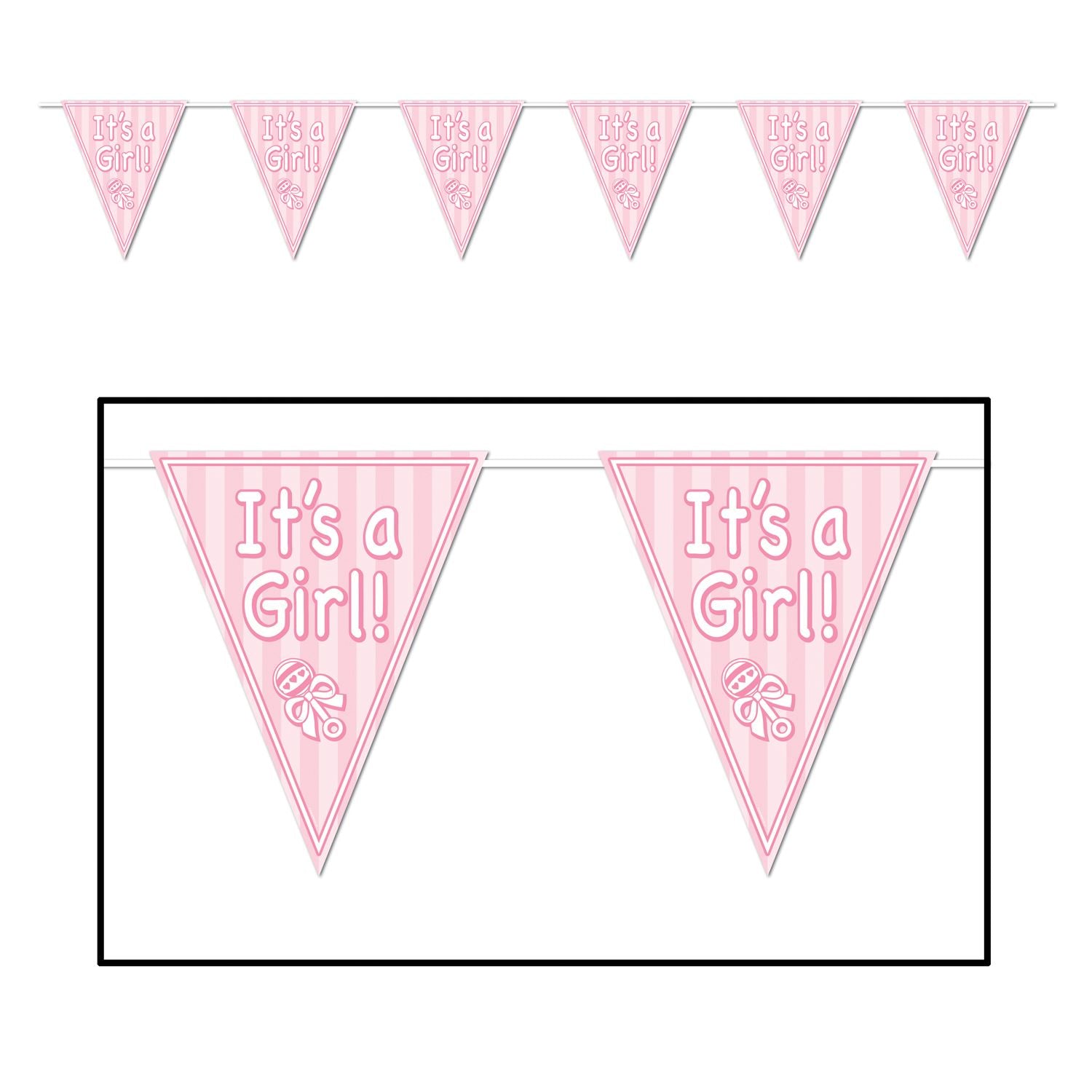 Beistle It's A Girl Pennant Banner - Baby Shower | Party Supply | Decoration