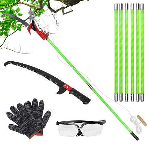 2 In 1 Extra Long Manual Pole Saw 8.23-28.25FT Extendable Tree Pruner for High