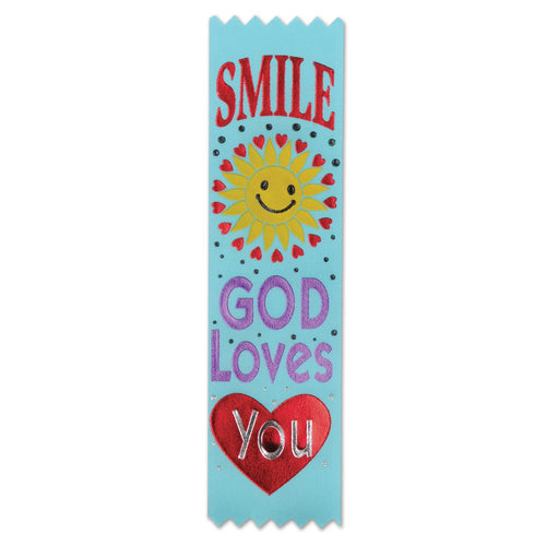 Beistle Smile, God Loves You Ribbons - Religious | Party Supply | Decoration