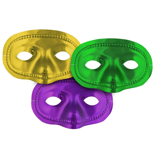 Beistle Mardi Gras Metallic Half Mask | Party Supply | Decoration