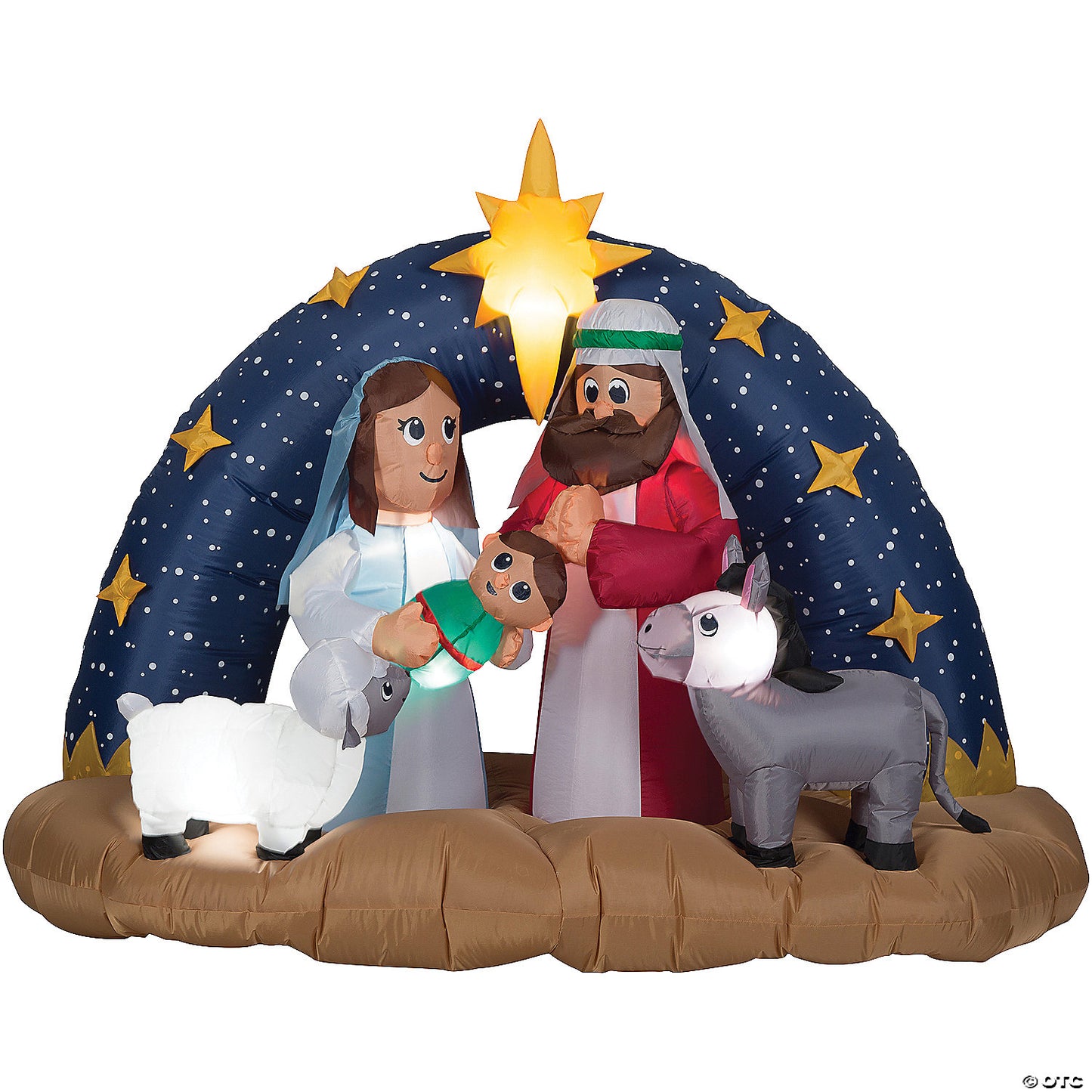 78" Blow-Up Inflatable Snowy Night Nativity With Built-In Lights Outdoor Yard Decoration