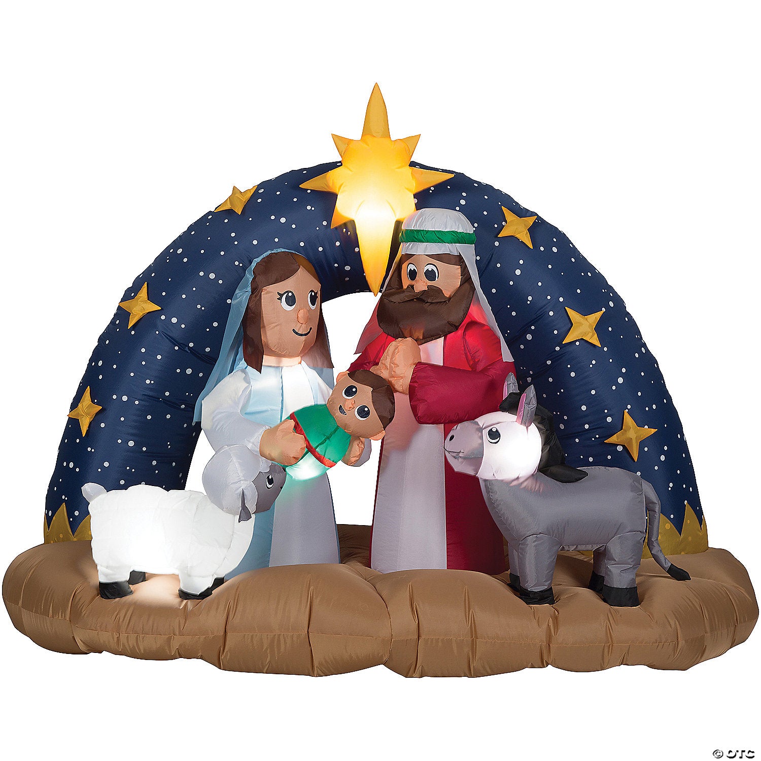 78" Blow-Up Inflatable Snowy Night Nativity With Built-In Lights Outdoor Yard Decoration