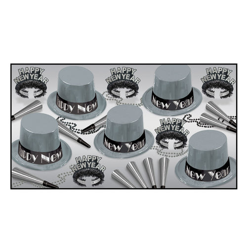 Beistle Simply Silver New Year Assortment (for 10 people) - New Years | Party