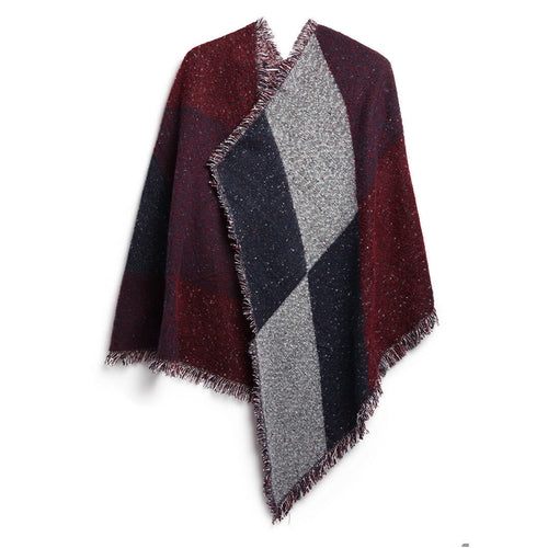 Women Winter Warm Scarf 74.8x25.6In Long Soft Knitted Shawl Extra Thick Plaid