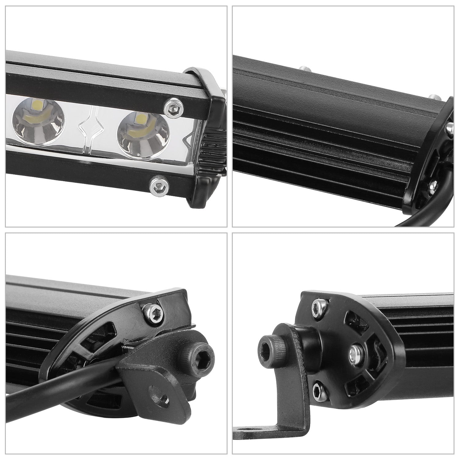 7" LED Light Bar Single Row Offroad Spot Lights 18W Ultra Slim Straight Work