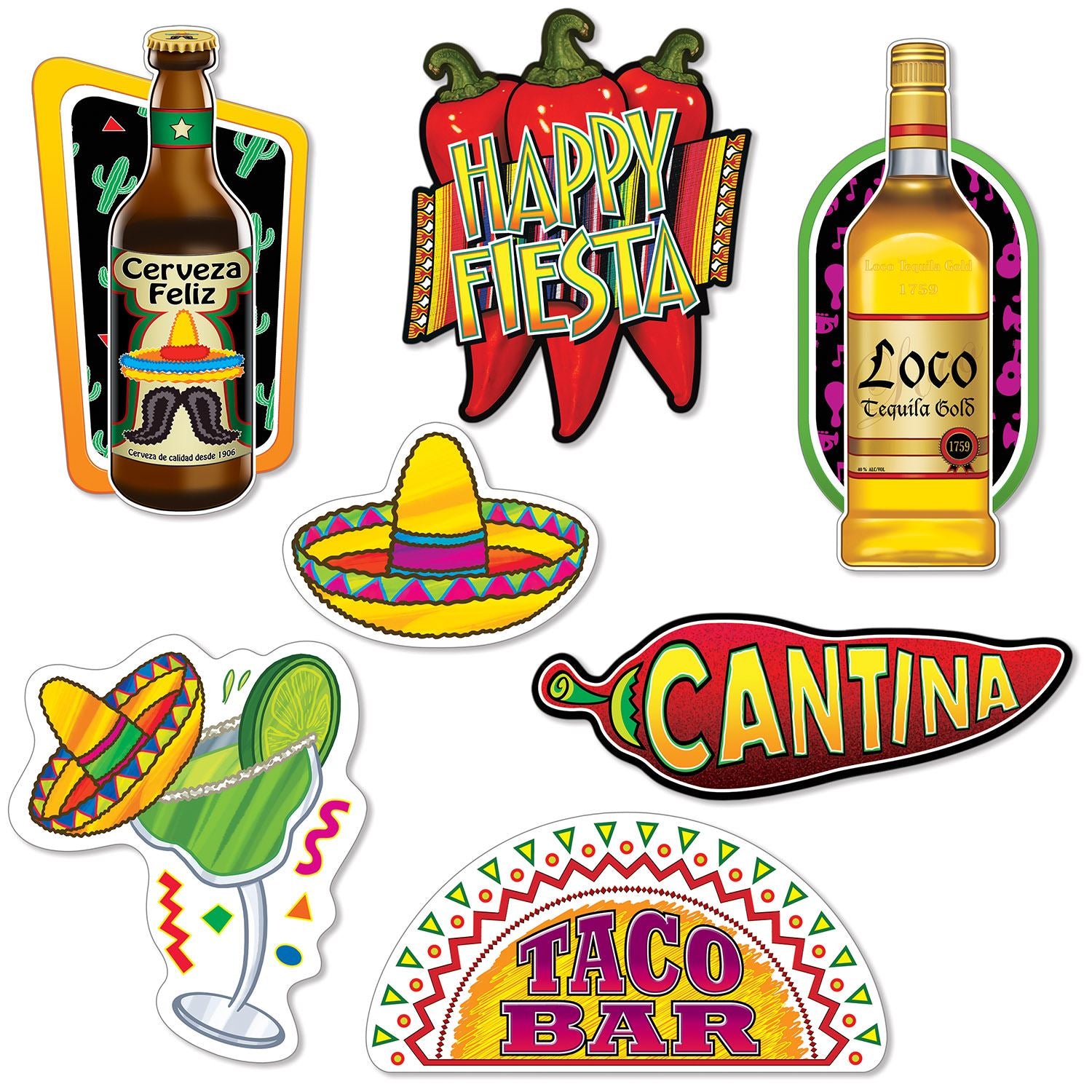 Beistle Fiesta Cutouts - Fiesta/Cinco de Mayo | Party Supply | Decoration