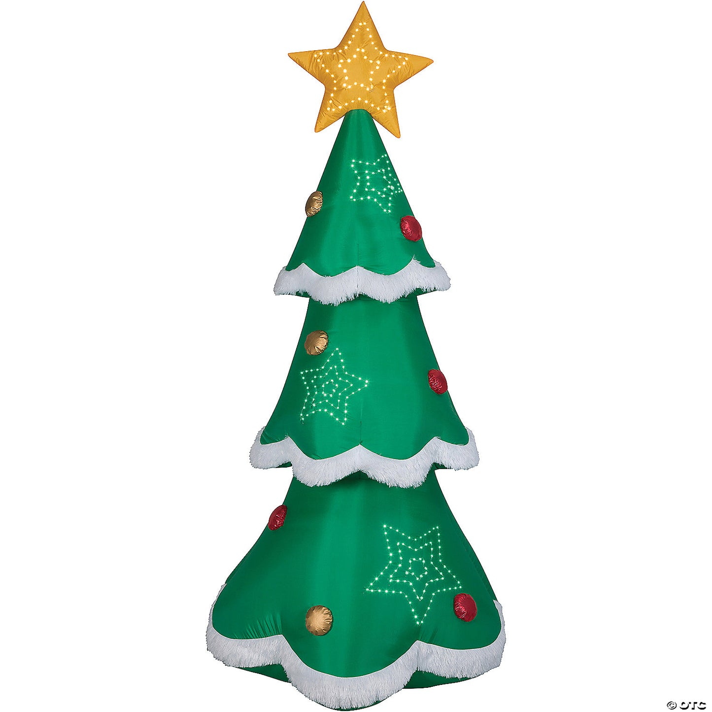 7.5 Ft. Blow-Up Inflatable Mixed Media Christmas Tree With Built-In Led Lights Outdoor Yard Decoration